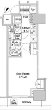コンフォリア蒲田 802 間取り図