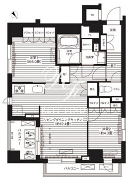 アルブル深川 304 間取り図