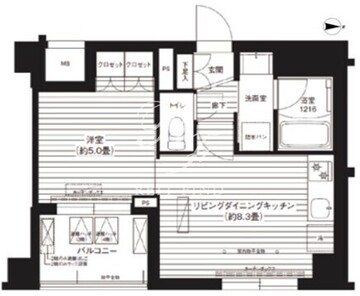 アルブル深川 202 間取り図