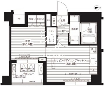 アルブル深川 402 間取り図