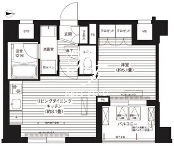 アルブル深川 403 間取り図