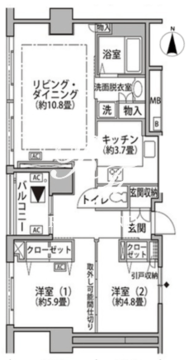 東雲キャナルコートCODAN 19-704 間取り図