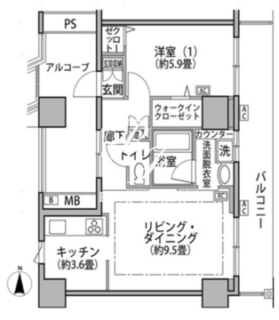 東雲キャナルコートCODAN 19-1109 間取り図