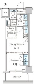 パークアクシス下北沢 703 間取り図