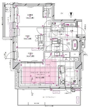 ディアナコート東北沢リビオ 603 間取り図