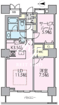 ロイヤルパークスタワー南千住 1703 間取り図