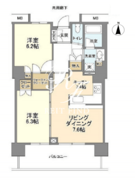 豊洲シエルタワー 2708 間取り図