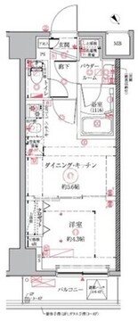 クレイシア門前仲町ザ・レジデンス 603 間取り図