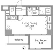 レジディア築地 206 間取り図