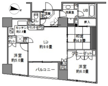 カスタリアタワー品川シーサイド 1404 間取り図