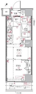クレイシア門前仲町ザ・レジデンス 506 間取り図