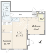 グランパセオ目黒花房山 501 間取り図