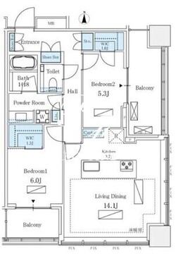 WORLD TOWER RESIDENCE 2814 間取り図