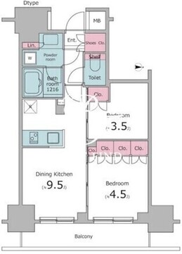 クレヴィア錦糸町ガーデンコースト 704 間取り図