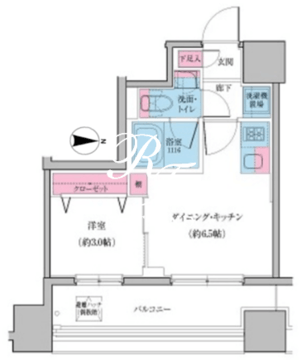 クレヴィアリグゼ日暮里 302 間取り図