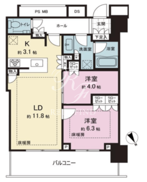 ザ・タワー十条 1516 間取り図