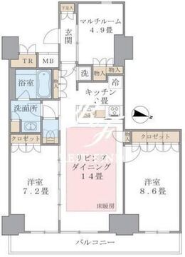 ブリリアイスト東雲キャナルコート 628 間取り図
