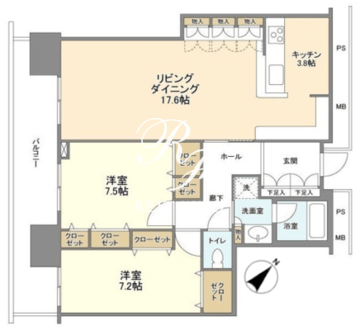 リガーレ日本橋人形町 1807 間取り図