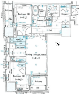 ミレアコート銀座プレミア 403 間取り図