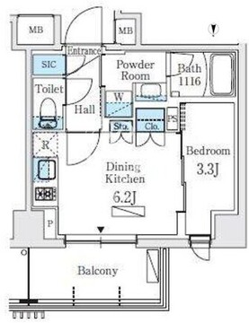 リビオメゾン東北沢 507 間取り図