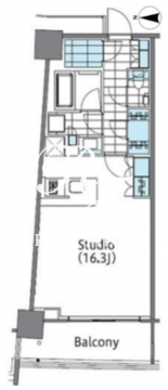 コンフォリア新宿イーストサイドタワー 1207 間取り図