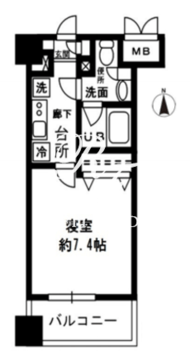 レジディア四谷三丁目 808 間取り図