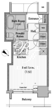 レジディア月島2 408 間取り図