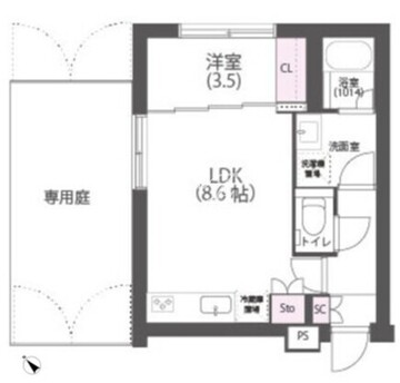 アウリィ中目黒 101 間取り図