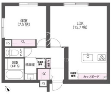 アウリィ中目黒 201 間取り図