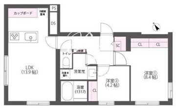 アウリィ中目黒 304 間取り図
