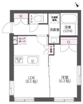 アウリィ中目黒 305 間取り図