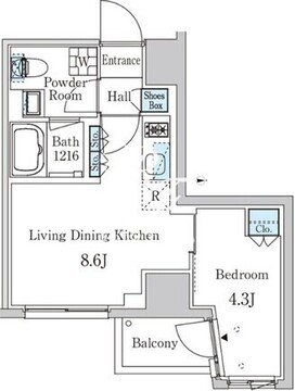 ザ・ライオンズフォーシア外神田 205 間取り図