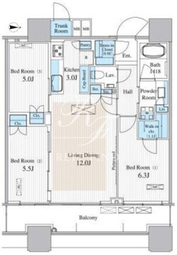 パークシティ大崎ザタワー 816 間取り図