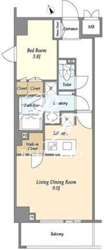 ディームス初台2 407 間取り図