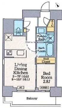 クレストコート門前仲町 401 間取り図
