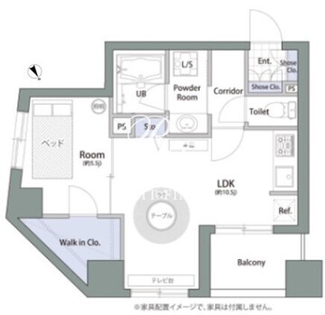 アムス八丁堀1 203 間取り図