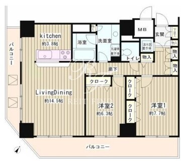トレステージ目黒 1502 間取り図