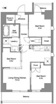 BPRレジデンス東日暮里 1004 間取り図