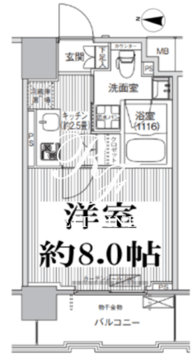 コスモグランス南品川 605 間取り図