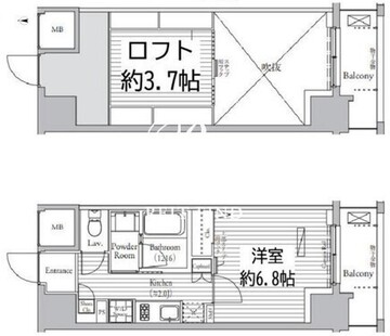 ミュゼ南麻布 502 間取り図