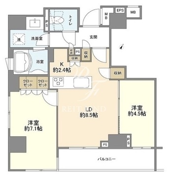 コスモリード市ヶ谷払方町 401 間取り図