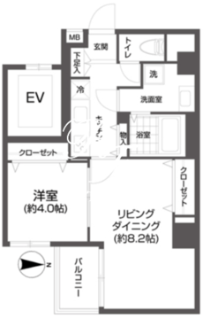 エルスタンザ浅草 803 間取り図
