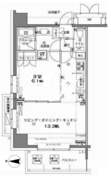 ＭＦＰＲコート木場公園 1311 間取り図