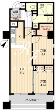 HF銀座レジデンスイースト 1301 間取り図