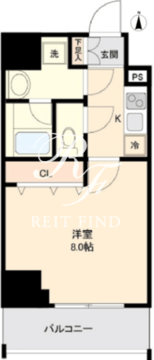 リテラス大島 802 間取り図