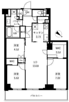 ザ・ケンジントン・レジデンスときわ台 516 間取り図