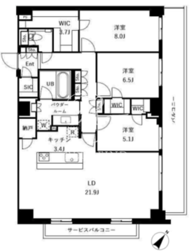 ザ・ケンジントン・レジデンスときわ台 528 間取り図