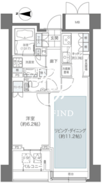 メゾンカルム本郷 408 間取り図
