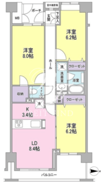 ソアラノーム碑文谷 109 間取り図