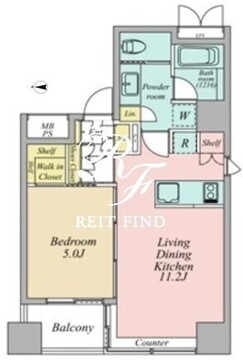 オジオ大手町 1202 間取り図